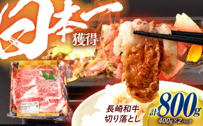 長崎和牛 切り落とし 800g（400g×2）肩ロース・モモ・カタ・バラ使用 / 牛肉 ぎゅうにく 肉 和牛 国産牛 切落し / 諫早市 / 西日本フード株式会社 [AHAV004]