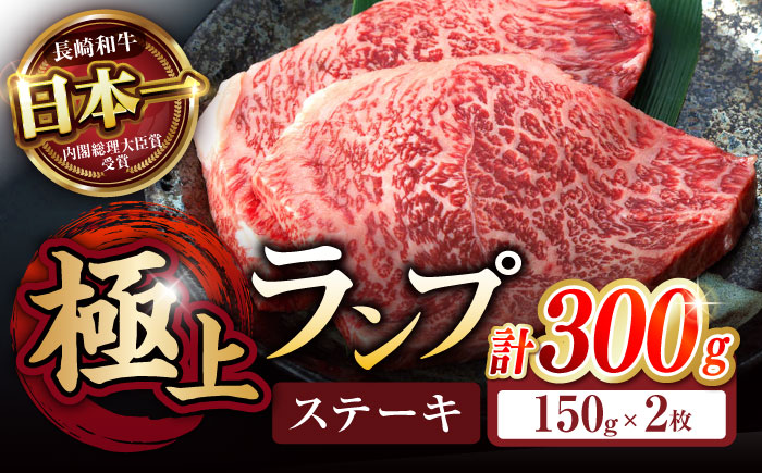 ランプ ステーキ 300g（150g×2枚） / 牛肉 牛 肉 和牛 ステーキ 長崎和牛 A5ランク 希少部位 / 諫早市 / 野中精肉店 [AHCW002]