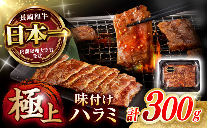 【味付き】 【柔らかさとコクの融合！】長崎和牛 A5 ハラミ 300g / 国産 牛肉 和牛 焼肉 はらみ / 諫早市 / 野中精肉店 [AHCW116]