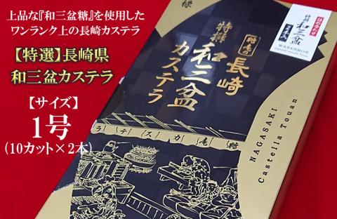 [特選]長崎 糖庵 和三盆カステラ(1号:10カット×2本) / カステラ かすてら 和三盆 人気 卵 長崎 / 諫早市 / サンクスラボ株式会社 [AHCH013]