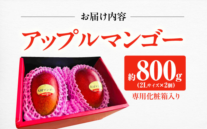 【2025年6月下旬から順次発送】 大村マンゴー 約800g (2L×2個) / 先行予約 マンゴー アップルマンゴー まんごー フルーツ トロピカルフルーツ 甘い 期間限定 国産 冷蔵配送  / 大村市 / 県央リサイクル開発[ACBC001]