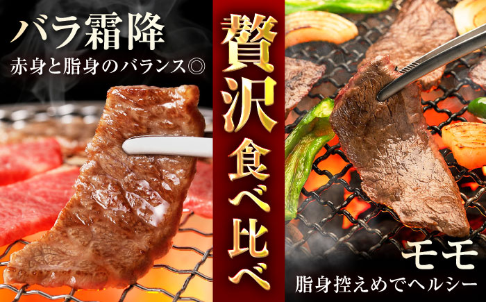 長崎和牛モモ＆バラ霜降り焼肉用 約1kg（約500g×2P）/ 牛肉 モモ もも モモ肉 もも肉 バラ ばら バラ肉 ばら肉 霜降り 霜降 焼肉 小分け 牛 ブランド牛 和牛 / 大村市 / まるしん商会[ACCD020]