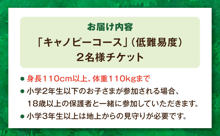 家族みんなで楽しめるコース！キャノピーコース ペアチケット (2名様) / 自然 アウトドア アクティビティ 体験 / 大村市 / フォレストアドベンチャー [ACCH001]