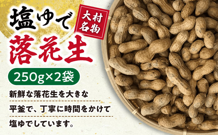 落花生食べ比べセット  計900g (塩ゆで落花生 250g×2袋・味付け落花生 200×2袋) / ピーナッツ ナッツ おつまみ おやつ / 大村市 / 浦川豆店[ACZR007]