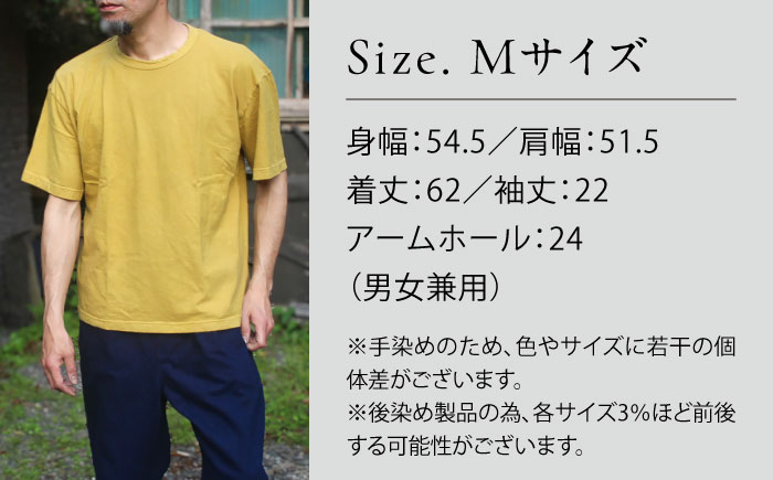 オーガニックコットン 完熟Tシャツ　【柑子色】 Mサイズ / オーガニック コットン 綿100　手染め 草木染め Ｔシャツ 半袖 トップス ファッション インナー 女性用 レディース 男性用 メンズ ユニセックス 男女兼用 ギフト 贈答 プレゼント / 大村市 / ISTIST [ACZW058-2]
