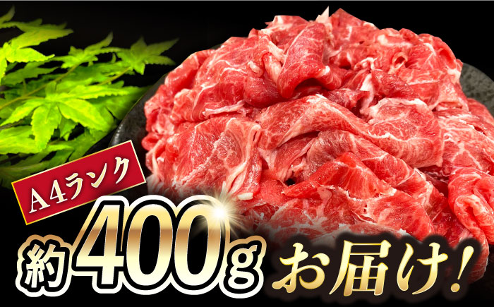 【3回定期便】 内閣総理大臣賞受賞！長崎和牛 切り落とし 400g 総計1.2kg 大村市 かとりストアー [ACAN069]