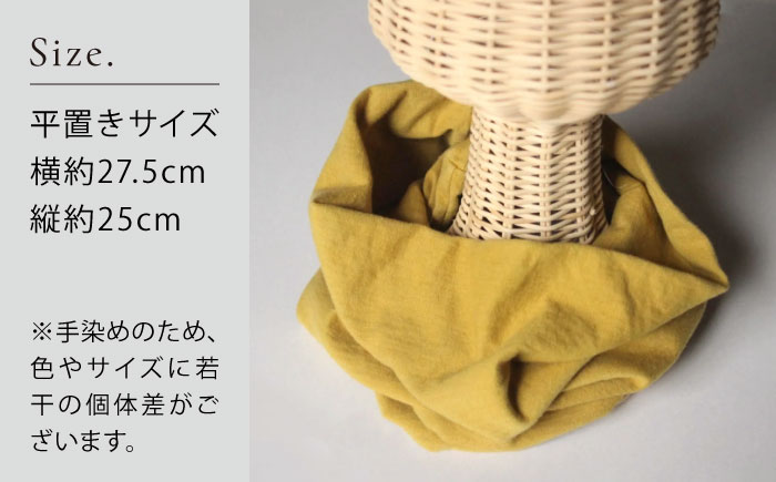 irodori ネックウォーマー兼ヘアバンド 柑子色(こうじ) / 防寒具 防寒対策 綿 100% ギフト 贈答 プレゼント / 大村市 / いすといすと～天然染料染物店～ISTIST[ACZW002]