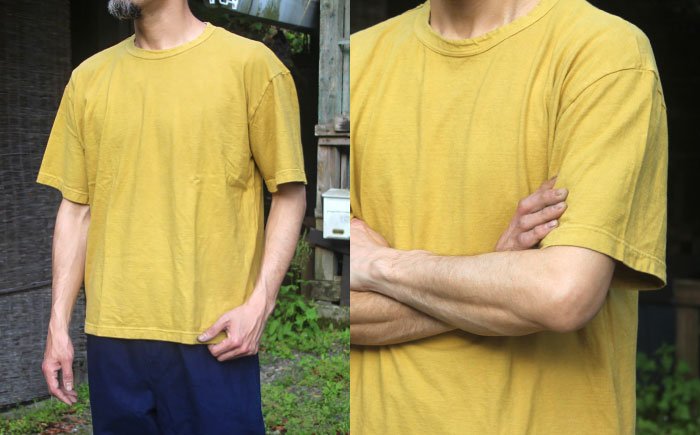 オーガニックコットン 完熟Tシャツ　【柑子色】 Mサイズ / オーガニック コットン 綿100　手染め 草木染め Ｔシャツ 半袖 トップス ファッション インナー 女性用 レディース 男性用 メンズ ユニセックス 男女兼用 ギフト 贈答 プレゼント / 大村市 / ISTIST [ACZW058-2]