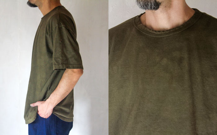 オーガニックコットン 完熟Tシャツ　【海松色】 Lサイズ / オーガニック コットン 綿100　手染め 草木染め Ｔシャツ 半袖 トップス ファッション インナー 女性用 レディース 男性用 メンズ ユニセックス 男女兼用 ギフト 贈答 プレゼント / 大村市 / ISTIST [ACZW060-3]