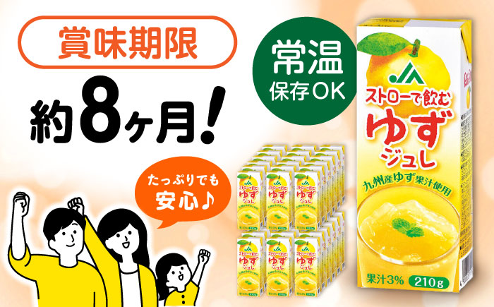 ストローで飲むゆずジュレ 計36本（18本×2ケース）/  ゆず 柚子 ジュレ じゅれ ゆずジュレ ゼリー ゼリージュース 飲むゼリー ジュース じゅーす ゆずジュース 柚子ジュース / 大村市 / 全国農業協同組合連合会長崎県本部 [ACAC027]