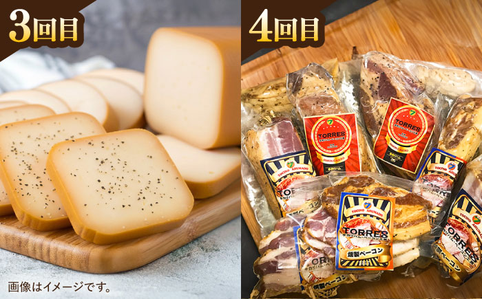 【全5回定期便】 トレス 満喫セット (ベーコン・ハム/フランクフルト/スモークチーズ/ローストチキン) /バラエティ定期便 月替わり 頒布会/ 大村市/Torres手作りハムベーコン工房 [ACYW010]
