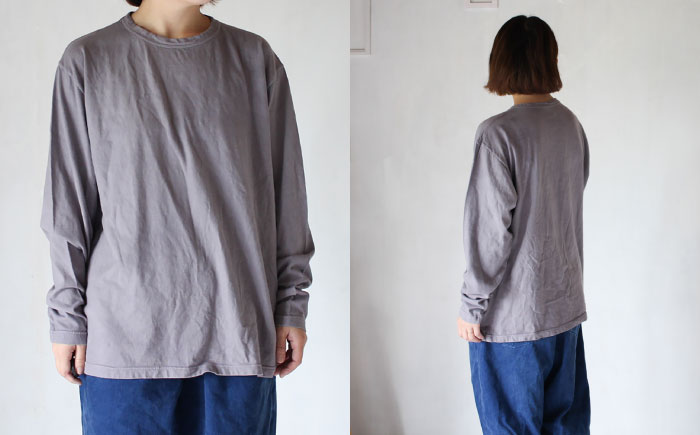 kito オーガニックコットン ロンT 【淡藤色】 / オーガニック コットン 綿100　手染め 草木染め ロンＴ ロングＴシャツ 長袖 ロングスリーブ トップス ファッション インナー 女性用 レディース ギフト 贈答 プレゼント / 大村市 / ISTIST [ACZW037]