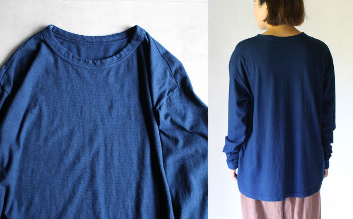 kito オーガニックコットン ロンT 【群青色】 / オーガニック コットン 綿100　手染め 草木染め ロンＴ ロングＴシャツ 長袖 ロングスリーブ トップス ファッション インナー 女性用 レディース ギフト 贈答 プレゼント / 大村市 / ISTIST [ACZW038]