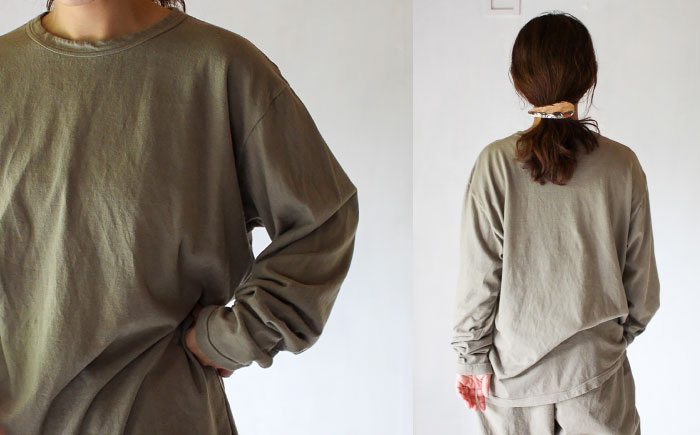 kito オーガニックコットン ロンT 【老竹色】 / オーガニック コットン 綿100　手染め 草木染め ロンＴ ロングＴシャツ 長袖 ロングスリーブ トップス ファッション インナー 女性用 レディース ギフト 贈答 プレゼント / 大村市 / ISTIST [ACZW042]