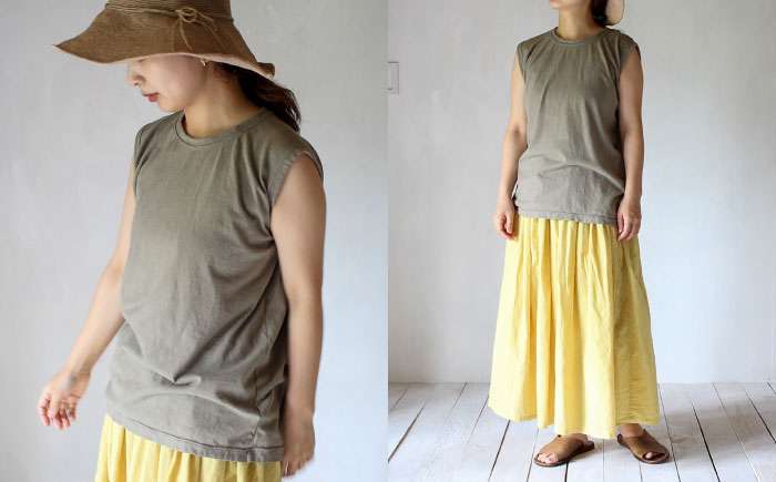 kito オーガニックコットン タンクトップ 【老竹色】 / オーガニック コットン 綿100　手染め 草木染め タンクトップ トップス ファッション インナー 女性用 レディース ギフト 贈答 プレゼント / 大村市 / ISTIST [ACZW047]