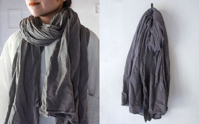 草木染め コットンショール 【淡藤色】　/ 大判 ショール ストール 草木染め 綿 綿100 ファッション 小物 レディース メンズ ギフト 贈答 プレゼント / 大村市 / ISTIST [ACZW054]