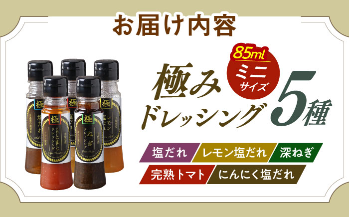 ※今後受付しない※長崎の「極み」ドレッシングミニ 85ml×5本 元祖定番セット / ドレッシング 調味料 サラダ / 大村市 / おおむら夢ファームシュシュ [ACAA386]