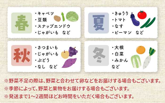 農家自慢 季節の野菜セット（7～10品目） / 詰め合わせ 野菜 やさい 野菜セット 野菜詰め合わせ 旬 春野菜 夏野菜 秋野菜 / 大村市 / 産直松吉[ACZC001]