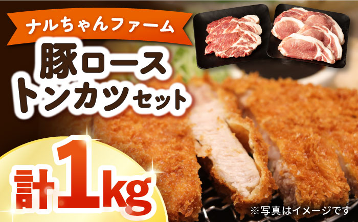 ナルちゃんファーム 豚ローストンカツセット 計1kg / 豚肉 豚ロース ロース ろーす とんかつ トンカツ 小分け / 大村市 / おおむら夢ファームシュシュ[ACAA016]