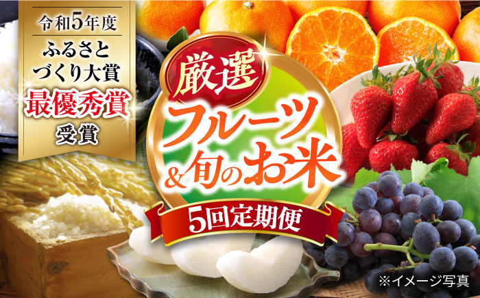 【5回定期便】厳選フルーツ＆旬のお米定期便（ いちご ぶどう 梨 お米 みかん ）/ イチゴ 苺 ブドウ 葡萄 なし ナシ 米 コメ こめ 白米 ミカン 蜜柑 フルーツ ふるーつ 果物 くだもの フルーツ定期便 / 大村市 / おおむら夢ファームシュシュ[ACAA082]