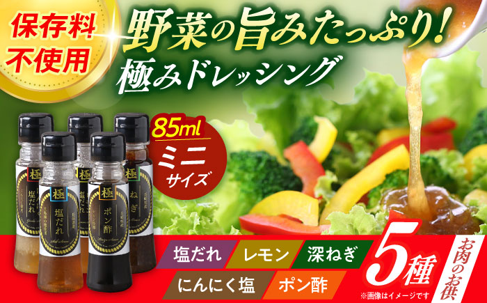 長崎の「極み」ドレッシングミニ 85ml×5本セット お肉のお供にセット / ドレッシング 調味料 サラダ / 大村市 / おおむら夢ファームシュシュ [ACAA403]