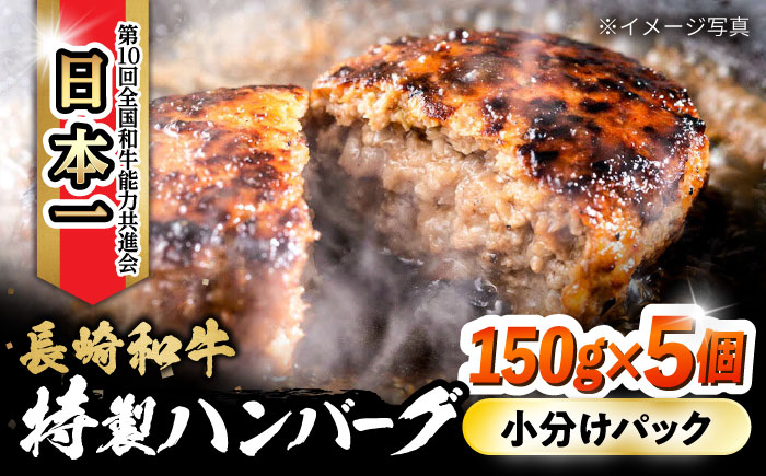 長崎和牛入りハンバーグ 約150g×5個 合計 約750g / 牛 牛肉 和牛 国産 長崎和牛 ハンバーグ 小分け 簡単調理 冷凍ハンバーグ 5個 / 大村市 / かとりストアー [ACAN122]