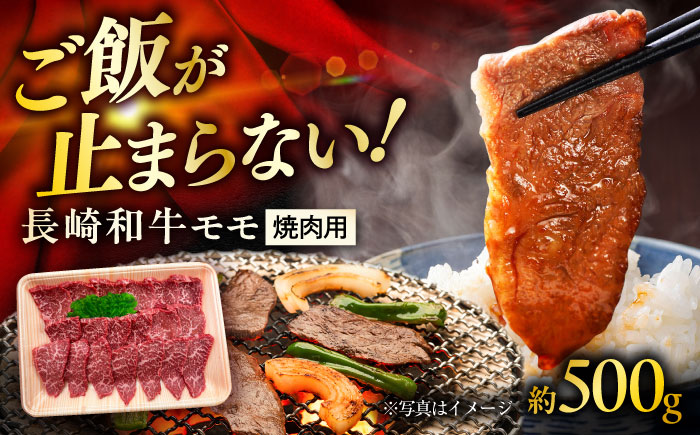長崎和牛モモ焼肉用 約500g / 牛肉 モモ もも モモ肉 もも肉 焼肉 牛 ブランド牛 和牛 / 大村市 / まるしん商会[ACCD018]