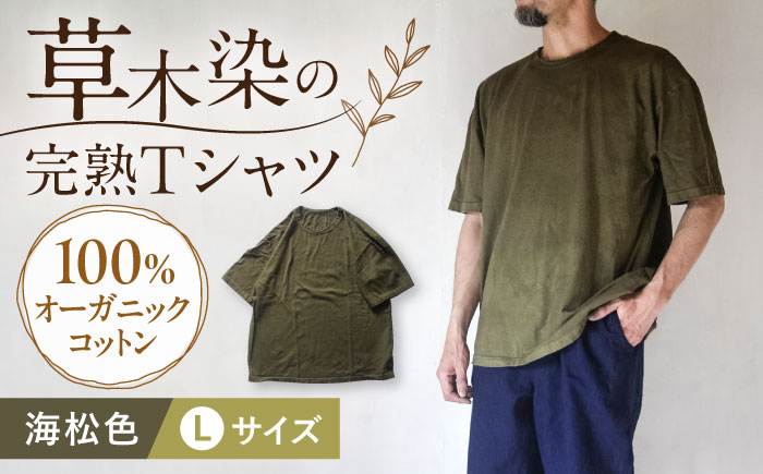 オーガニックコットン 完熟Tシャツ [海松色] Lサイズ / オーガニック コットン 綿100 手染め 草木染め Tシャツ 半袖 トップス ファッション インナー 女性用 レディース 男性用 メンズ ユニセックス 男女兼用 ギフト 贈答 プレゼント / 大村市 / ISTIST [ACZW060-3]