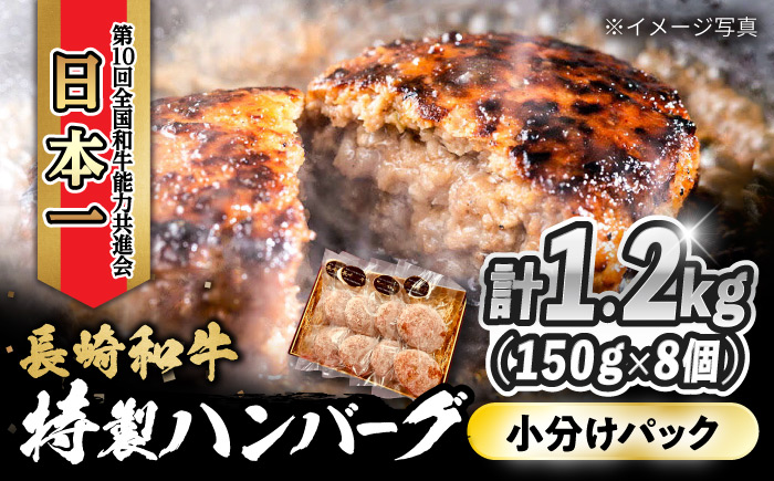 長崎和牛入りハンバーグ 約150g×8個 合計 約1.2kg 大村市 かとりストアー [ACAN057]