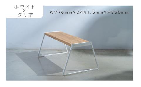 ベンチ　ホワイト×クリア【G0-012-01CV】