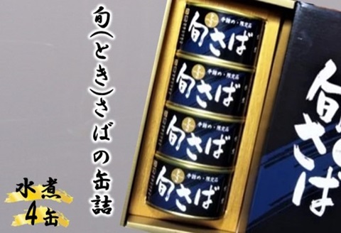 旬（とき）さばの缶詰　水煮４缶セット( 保存食 非常食 防災 備蓄 長期保存 )【B2-184】