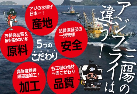 産地直送　新鮮・急速冷凍　業務用箱入り　松浦市の逸品「三陽のあじフライフィーレ」120枚【C0-092】