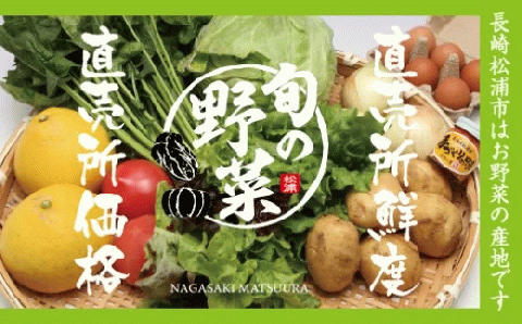 道の駅松浦海のふるさと館『旬のお野菜＋産みたて濃厚玉子6個』の大満足セット！【A8-039】