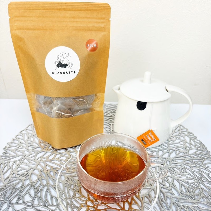 chachatto. ほうじ茶 ひも付きティーバックセット(4パック) ( ほうじ茶 ティーバック お茶 テトラ型 )【A7-079】