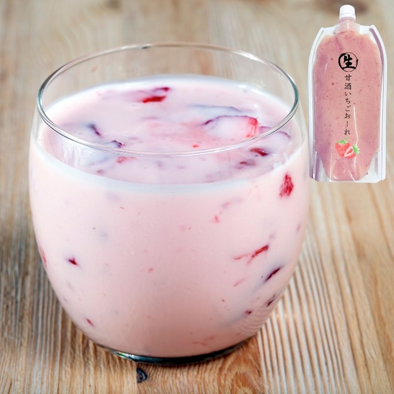 生甘酒いちごおーれ 500g×5本 ( 甘酒 苺 フルーツ 生甘酒 いちごおーれ 冷凍 イチゴ ストロベリー )【B9-025】