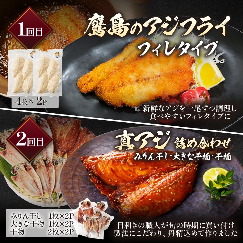 【全6回定期便】松浦堪能定期便 ( アジフライ まぐろ 肉 サバ缶 干物 みりん干し とらふぐ しゃぶしゃぶ すき焼き 海の幸定期便 美味しい 刺身 加工品 おかず )【H4-003】