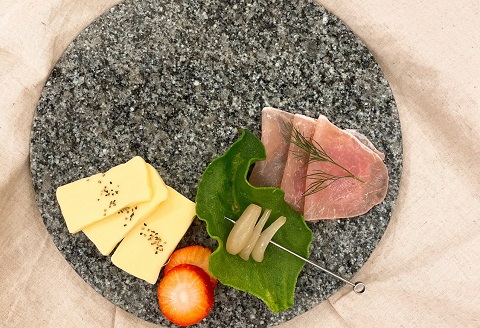 Ｉｒｏｄｏｒｉ　石のプレート グレー【D7-009】