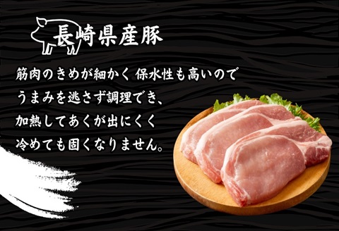 長崎県産豚ロース テキカツ用　120g×4枚【A8-033】