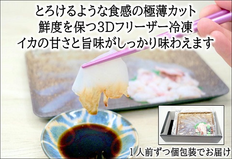 玄界灘の1本釣り　剣先イカの薄造り刺身3人前【B1-170】