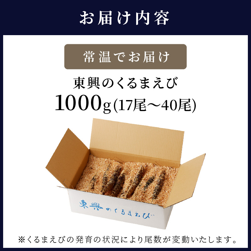 【宅配BOX不可】東興のくるまえび1kg入【11月下旬～12月発送】( くるまえび 東興のくるまえび 車海老 海老 エビ )【D5-010-12M】