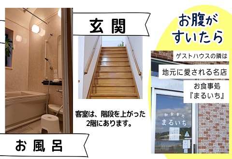 ゲストハウス海の風 1日1組だけの1棟貸し　1泊2日2名様利用チケット【E0-018】