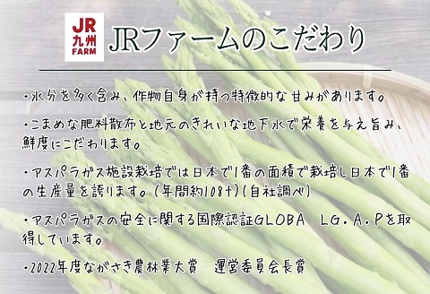 JR九州ファームの夏アスパラガス　Lサイズ1.2kg( アスパラガス アスパラ 夏アスパラ 野菜 甘み 柔らかい 松浦市 )【B0-212】