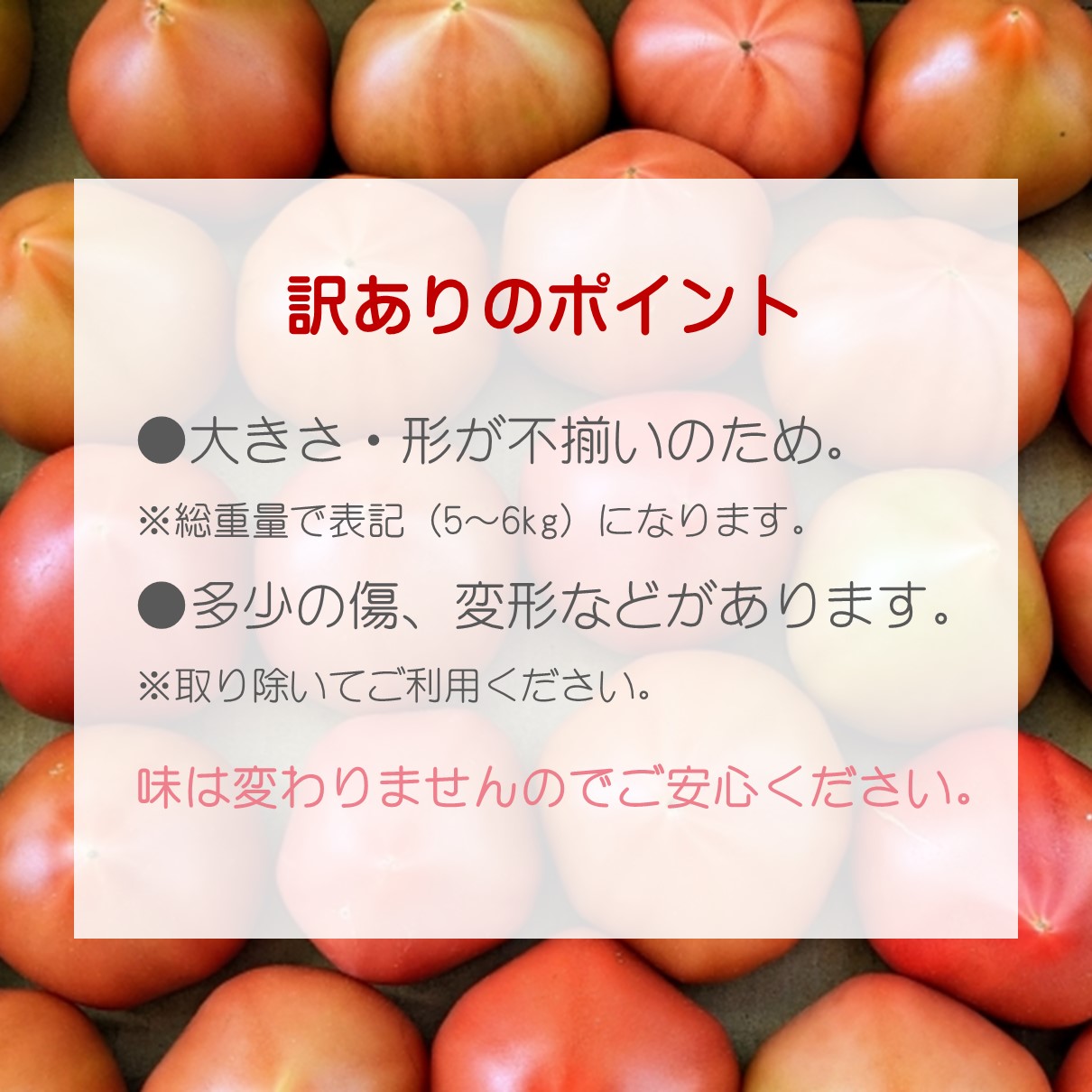 訳あり！ご家庭用に大活躍　夢追うトマト5kg～6kg( トマト とまと ジューシー リコピン 期間限定 松浦市 松浦産 大玉トマト 訳ありトマト )【B0-244】