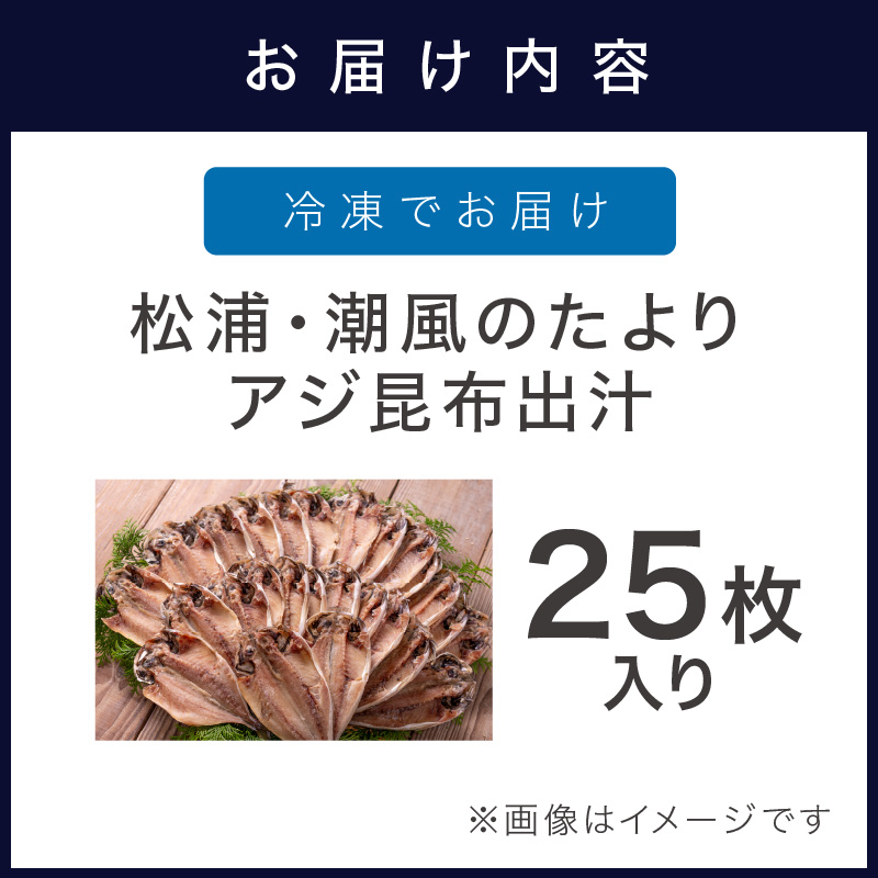 松浦・潮風のたより アジ昆布出汁25枚入り( 魚 干し物 アジ 海鮮 干物 おすすめ 人気 セット ひもの あじ 詰め合わせ 国産 )【B0-257】