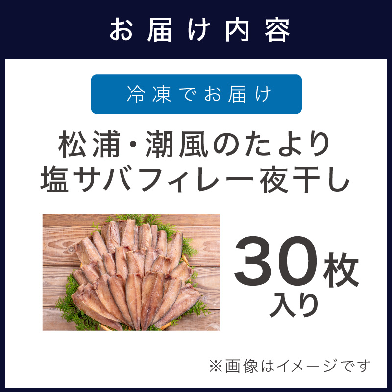 松浦・潮風のたより 塩サバフィレ一夜干し30枚入り( 魚 干し物 サバ 海鮮 干物 おすすめ 人気 セット ひもの さば 詰め合わせ 国産 )【B4-126】
