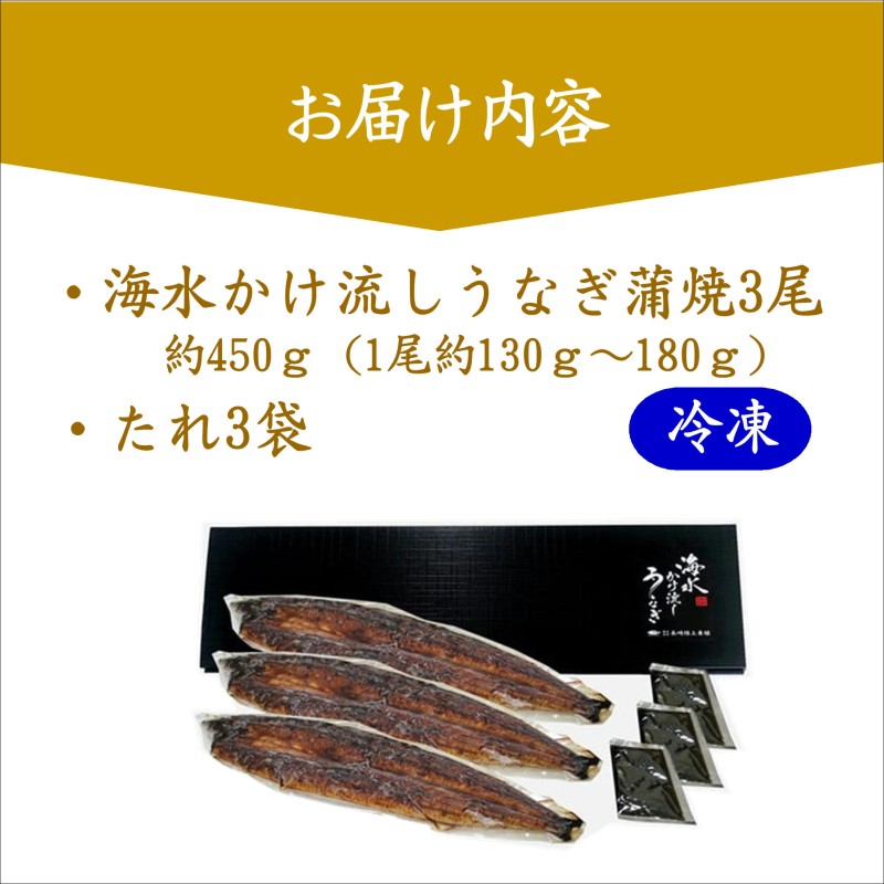 数量限定！海水かけ流しうなぎ蒲焼3尾【C5-037】