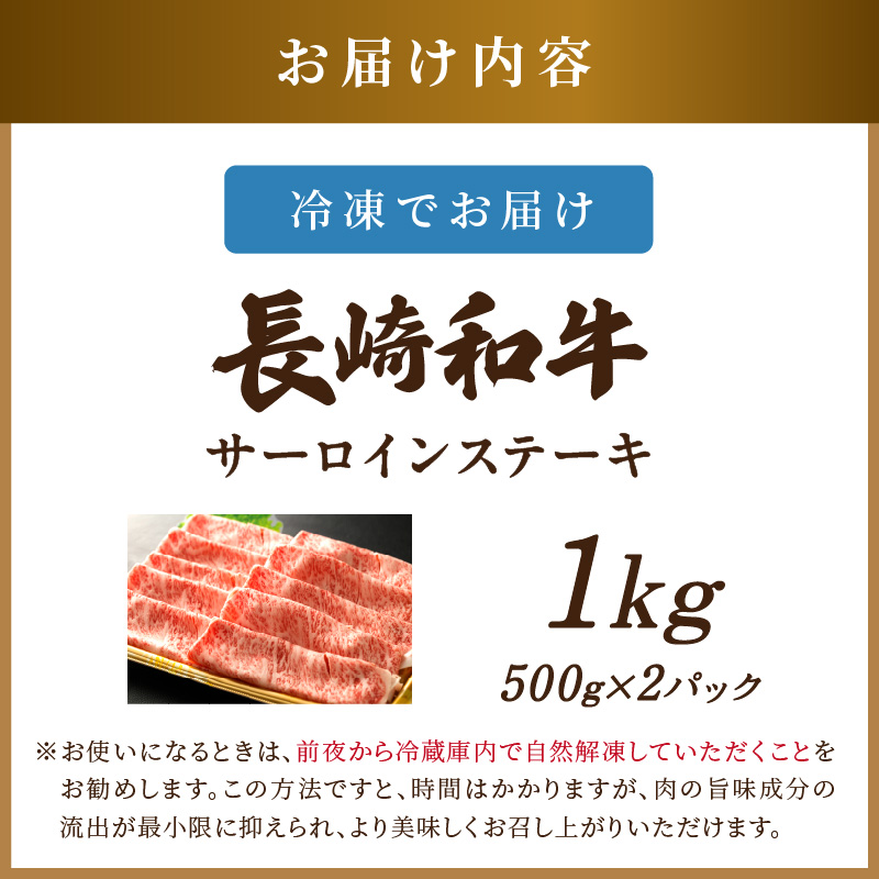 【厳選部位】【A4～A5】長崎和牛サーロインしゃぶしゃぶすき焼き用 1kg(500g×2p)( 肉 牛肉 牛 長崎和牛 国産牛 しゃぶしゃぶ すき焼き サーロイン )【C7-026】