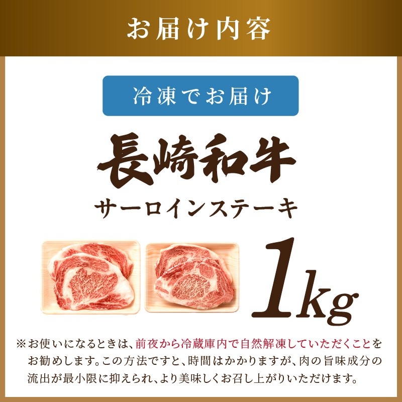 【A4～A5】長崎和牛サーロインステーキセット 1kg(250ｇ×4枚)( 肉 牛肉 牛 長崎和牛 国産牛 サーロイン ステーキ ステーキ肉 お取り寄せ プレゼント ギフト 送料無料 人気 美味しい 返礼品 おすすめ )【D0-046】
