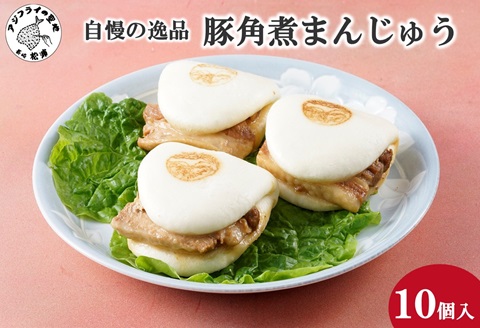 自慢の逸品、豚角煮まんじゅう10個入り( 角煮 角煮まんじゅう 豚角煮 角煮まん 個包装 中華 )【B5-106】