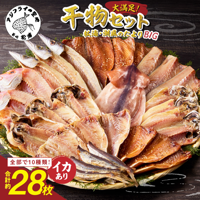 松浦・潮風のたより Ｂｉｇ(イカあり)( 松浦市 アジ イカ サバ カマス レンコダイ 干物 アジ開き サバフィレ 一夜干し 詰め合わせ )【B5-118】